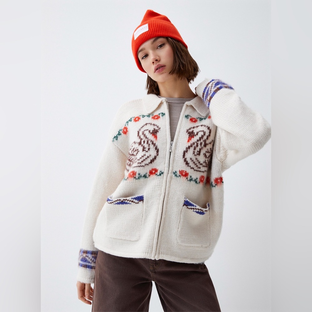 Obey Swans Cottagecore Cozy Collared Cardigan ✨